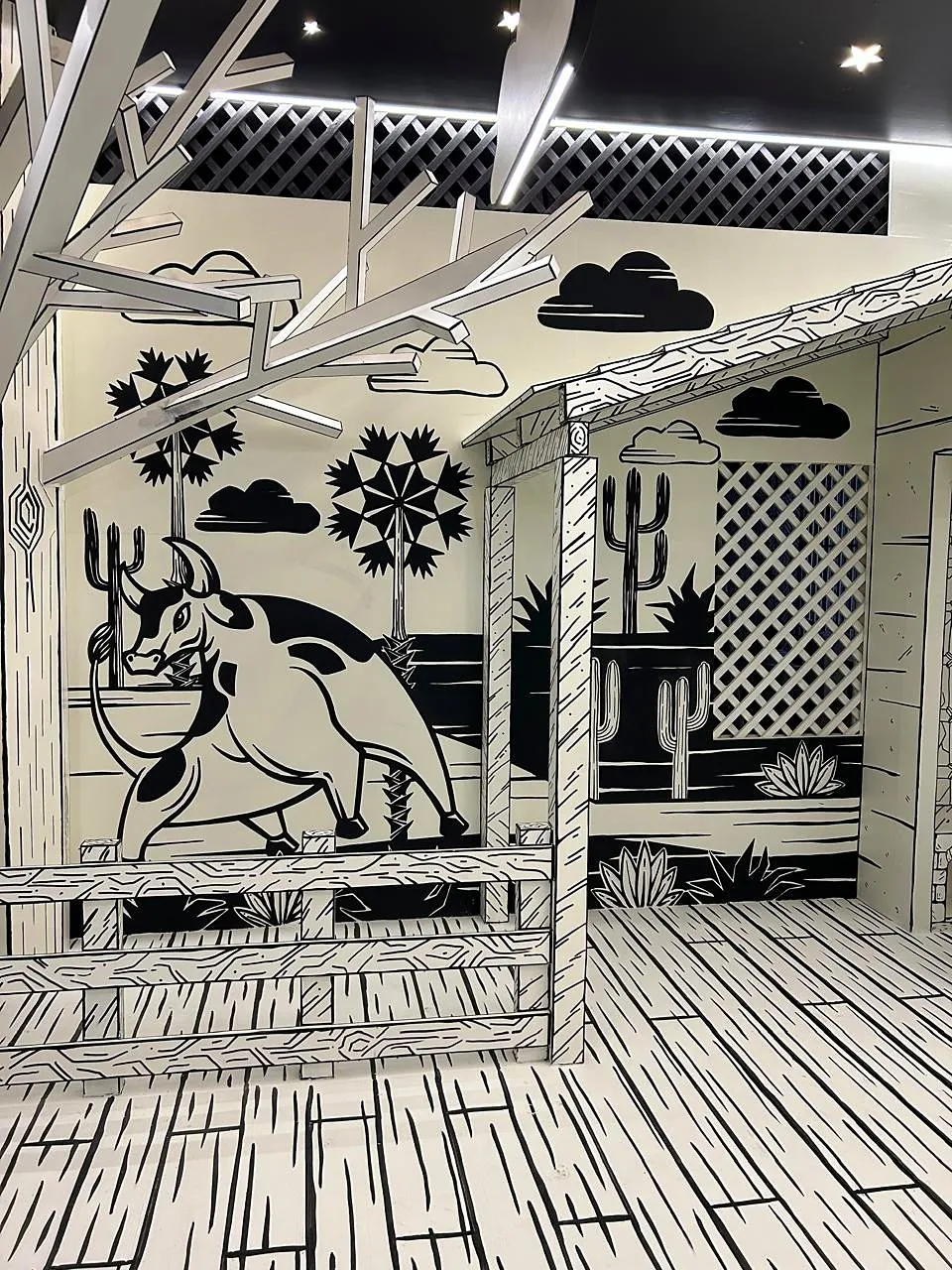 Cenário em xilogravura, Cenografia