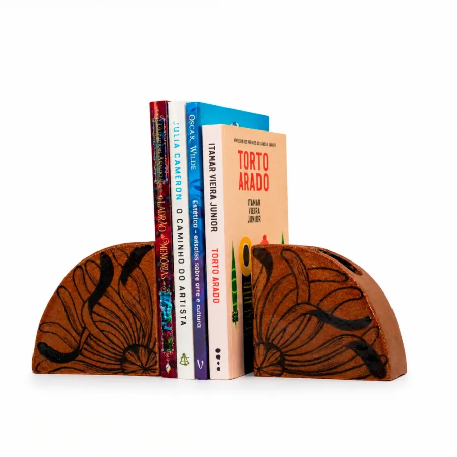 Vaso Apoio de Livros Cerâmica